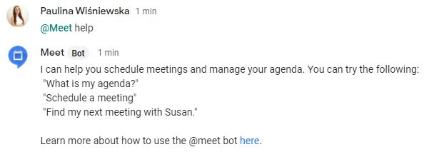 Google Chat - Bot Meet