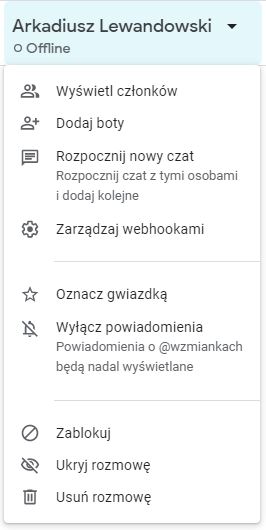 Google Chat - Powiadomienia Czat